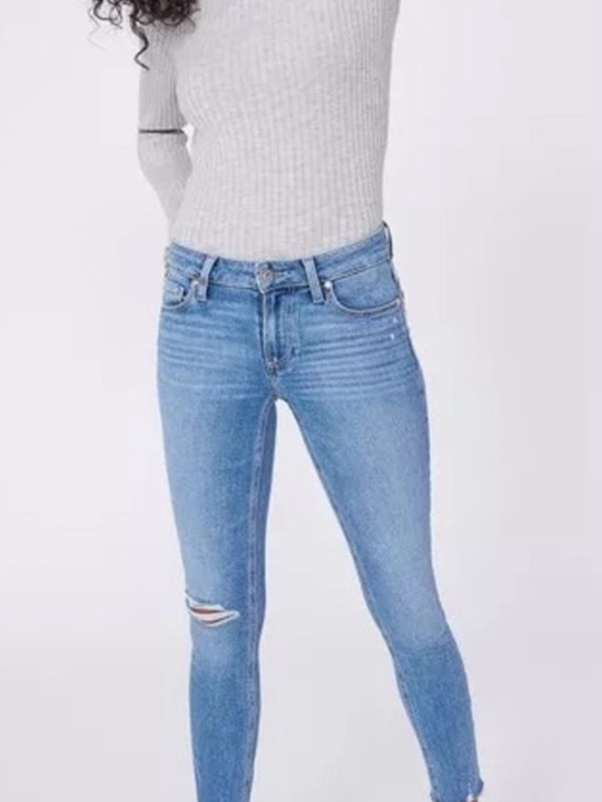 Paige light blue high-rise skinny jeans 23